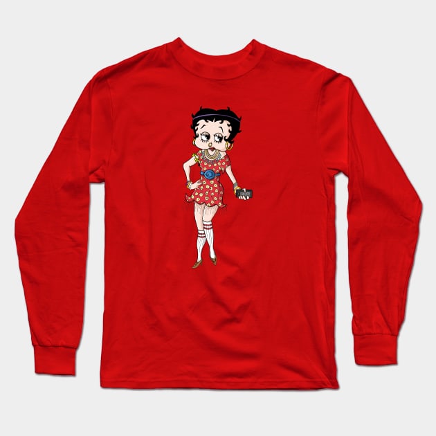 Hipster Betty Boop Long Sleeve T-Shirt by mattlassen